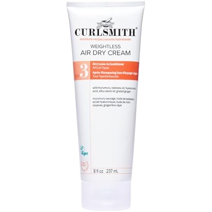 CURLSMITH - WEIGHTLESS AIR DRY CREAM - VEGAN LEAVE-IN CONDITIONER FOR ANY HAIR TYPE, SMOOTHS HAIR (8 FL OZ) - Image 1